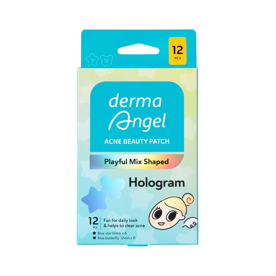 Derma Angel Acne Beauty Patch Playful Mix Shaped Butterfly and Star Hologram