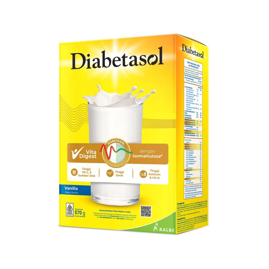 Diabetasol Vanila Susu Nutrisi Diabetes Gula Darah terkontrol 570gram