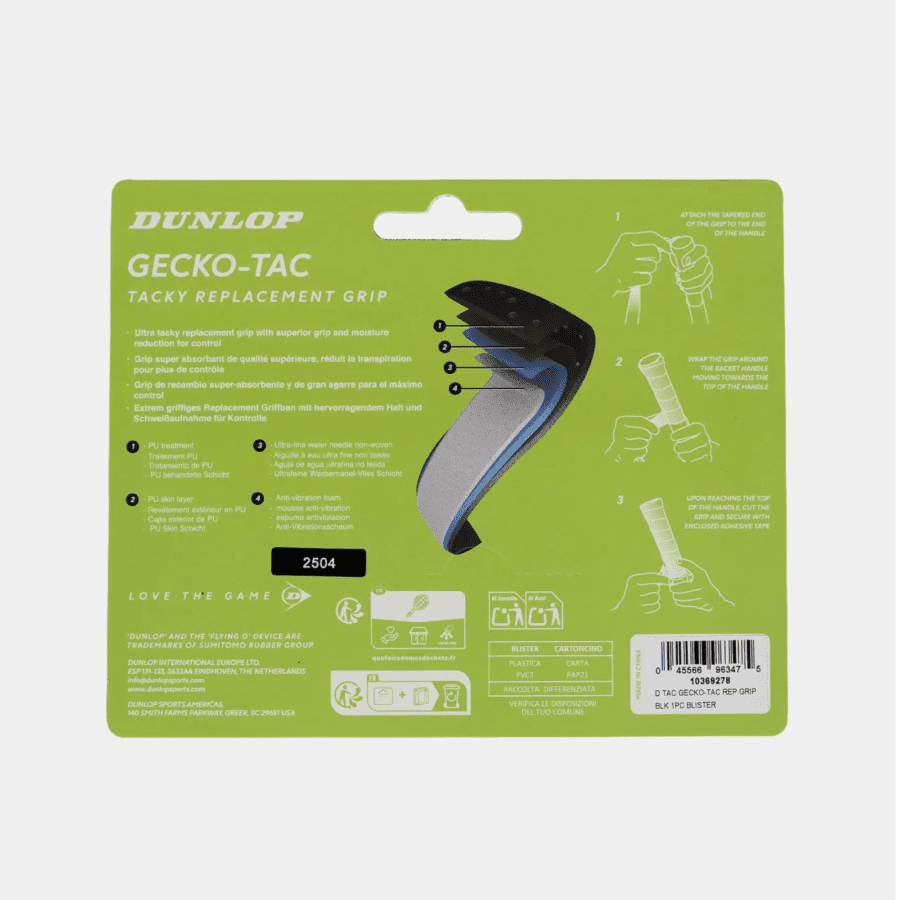 Dunlop GECKO-TAC White Tacky Replacement Grip Tennis 1pcs