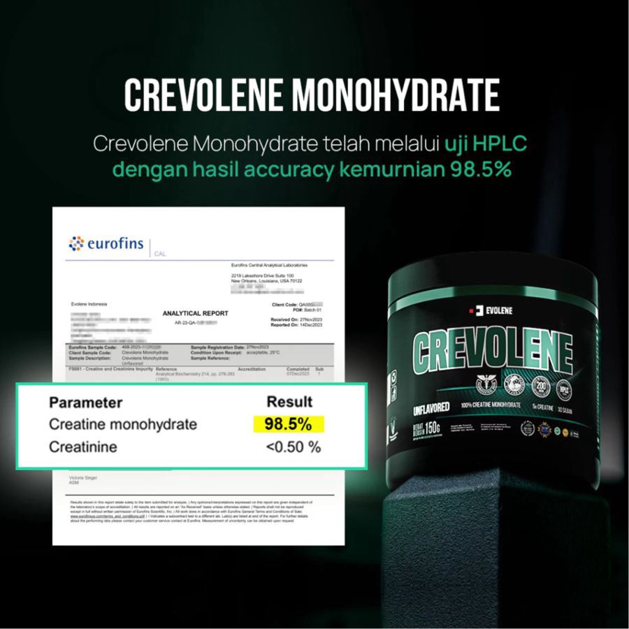 Evolene Crevolene Monohydrate Unflavored Creatine 30 S