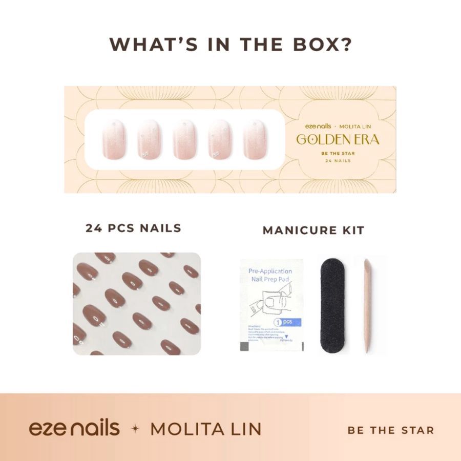 Eze Nails Be The Star Kuku Palsu Tempel 1 Pack 24pcs
