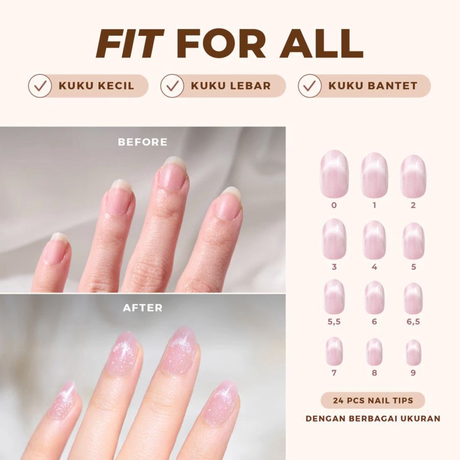 Eze Nails Dancing Queen Kuku Palsu Tempel 24pcs