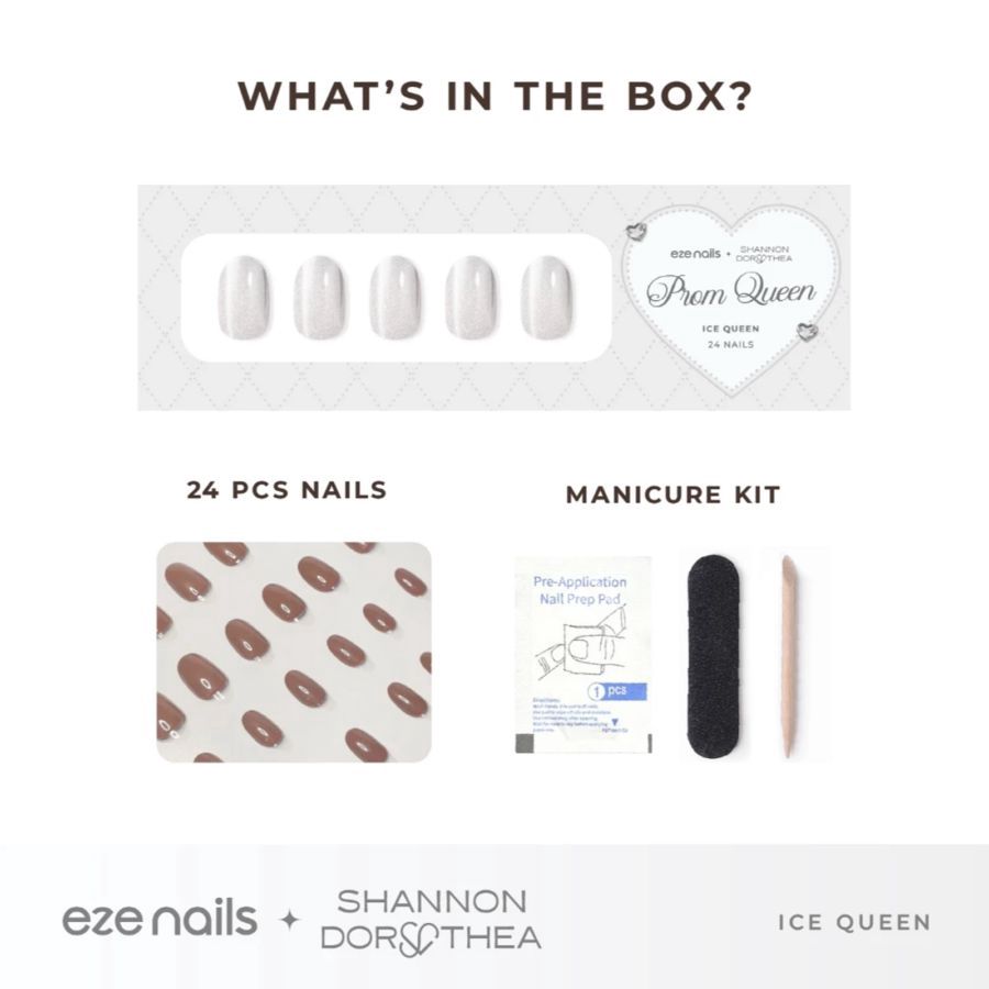 Eze Nails Ice Queen Kuku Palsu Tempel 24pcs