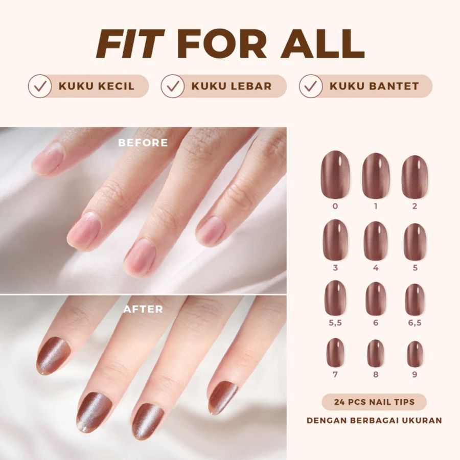 Eze Nails Latte Us Be Real Kuku Palsu Tempel 11gram