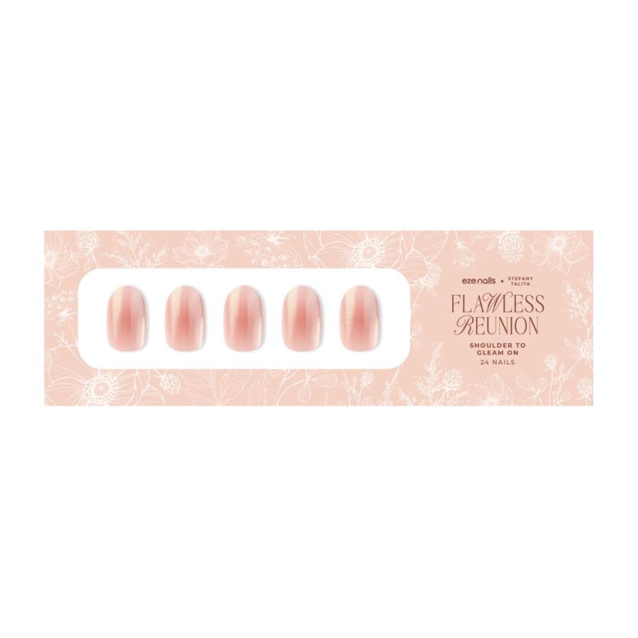 Eze Nails Shoulder To Gleam On Spot On Manicure Kuku Palsu Tempel 24pcs 11gram