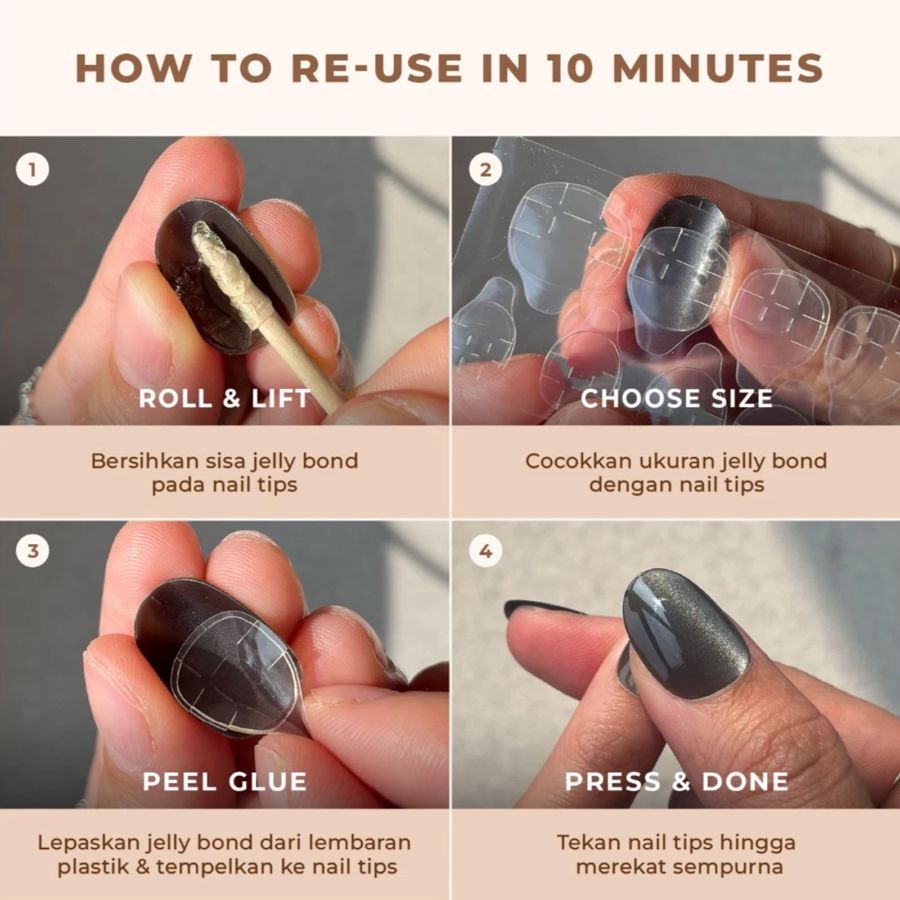 Eze Nais Refeel Manicure (Lem Kuku Palsu Tempel) 1pack