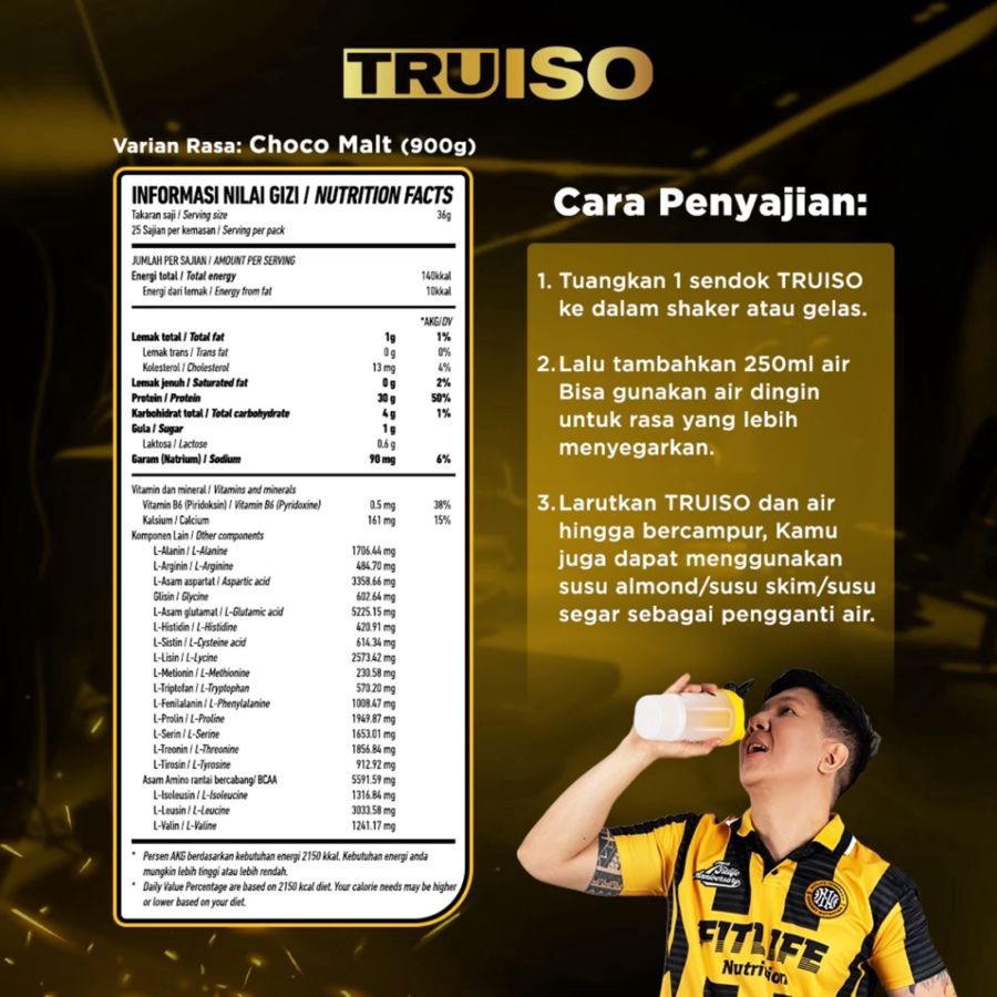 FITlife Truiso Whey Protein Isolate (WPro Iso Upgraded) Choco Malt 2lbs 900gram