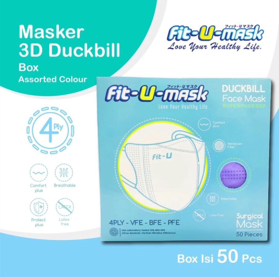 Fit-U Duckbill 4 Ply Surgical Face Mask 1 Box 50pcs
