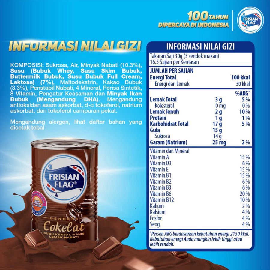 Frisian Flag Kental Manis Cokelat Kaleng 490gram