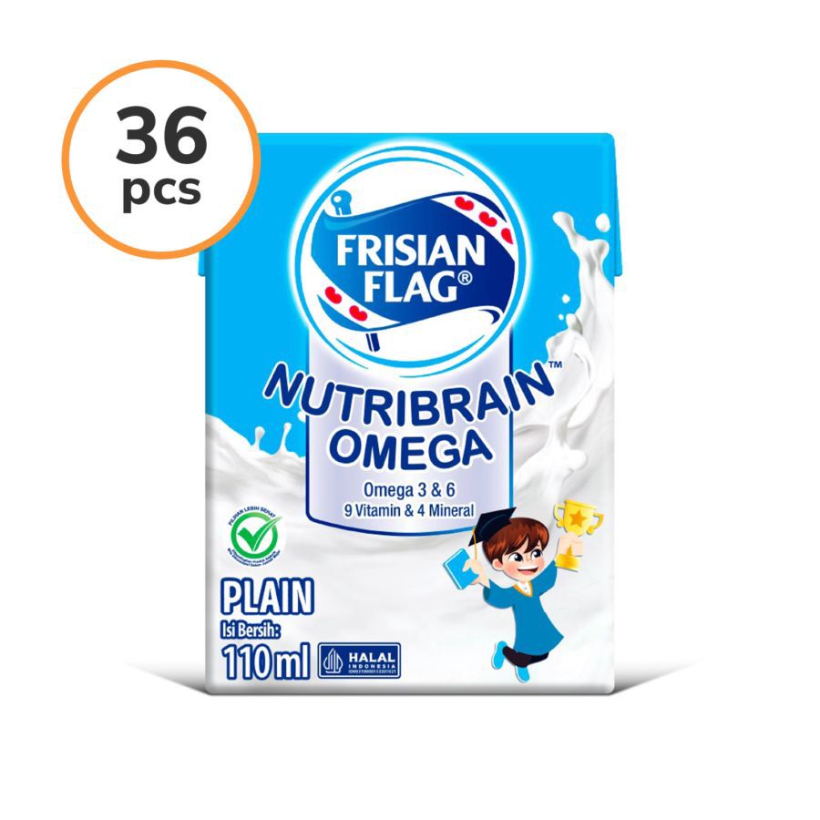 Frisian Flag Nutribrain Omega Plain Susu UHT 110ml 36pcs