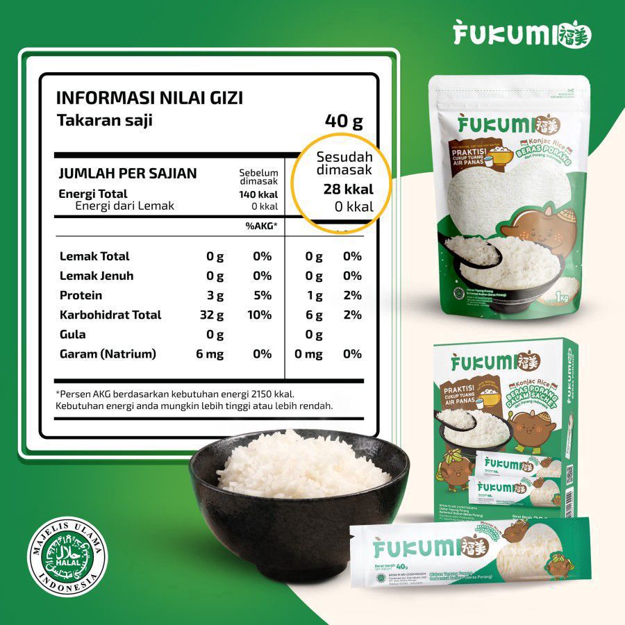 Fukumi Beras Porang Box 40gr x 7 sachet 280gram