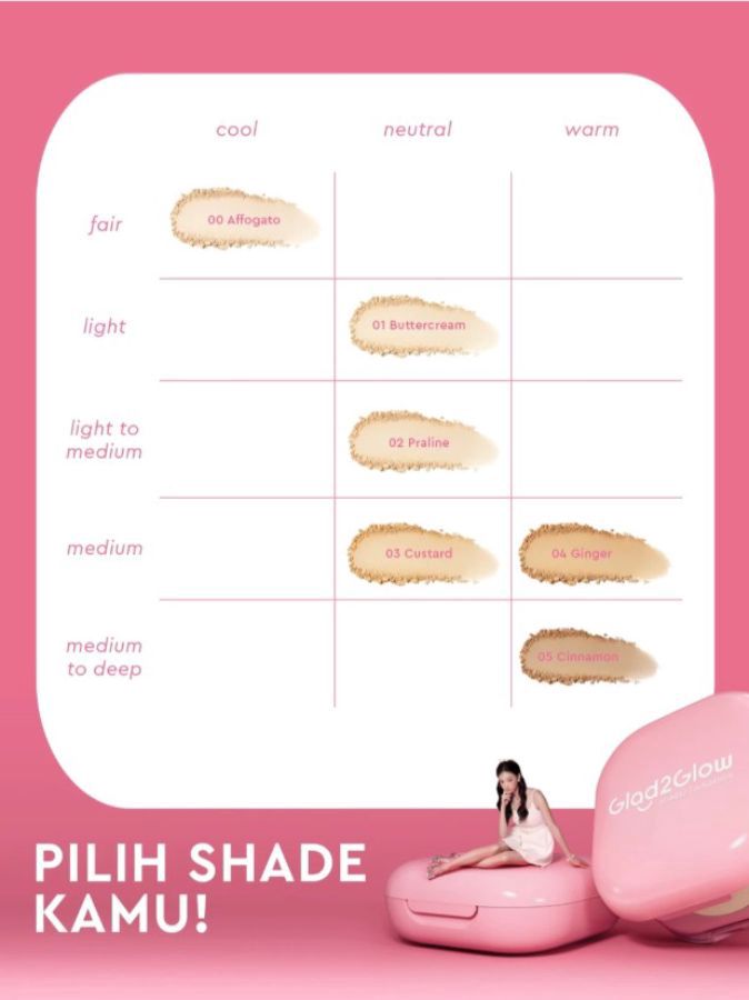 Glad2Glow Perfect Blurring 02 Praline Powder Foundation