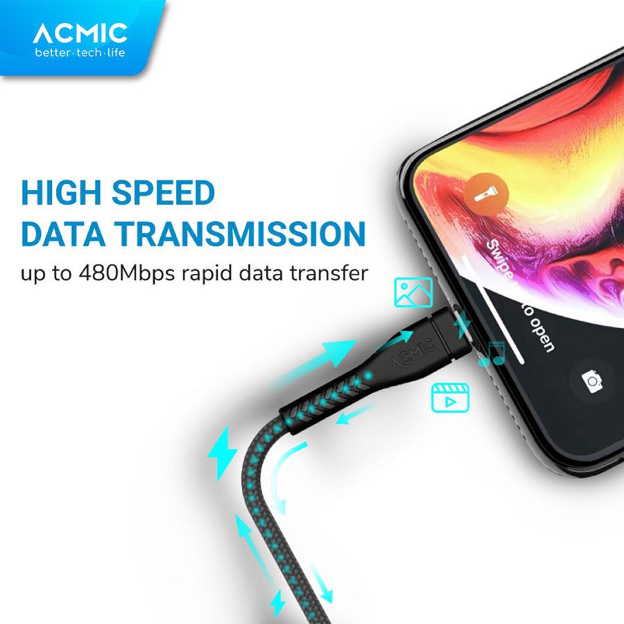 Acmic Braided Line USB to Lightning For Iphone Cable B200 2 M