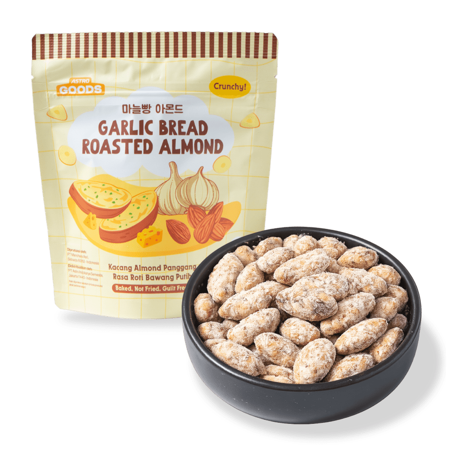 Korean Garlic Bread Almond Astro Goods 80 gram 1pcs
