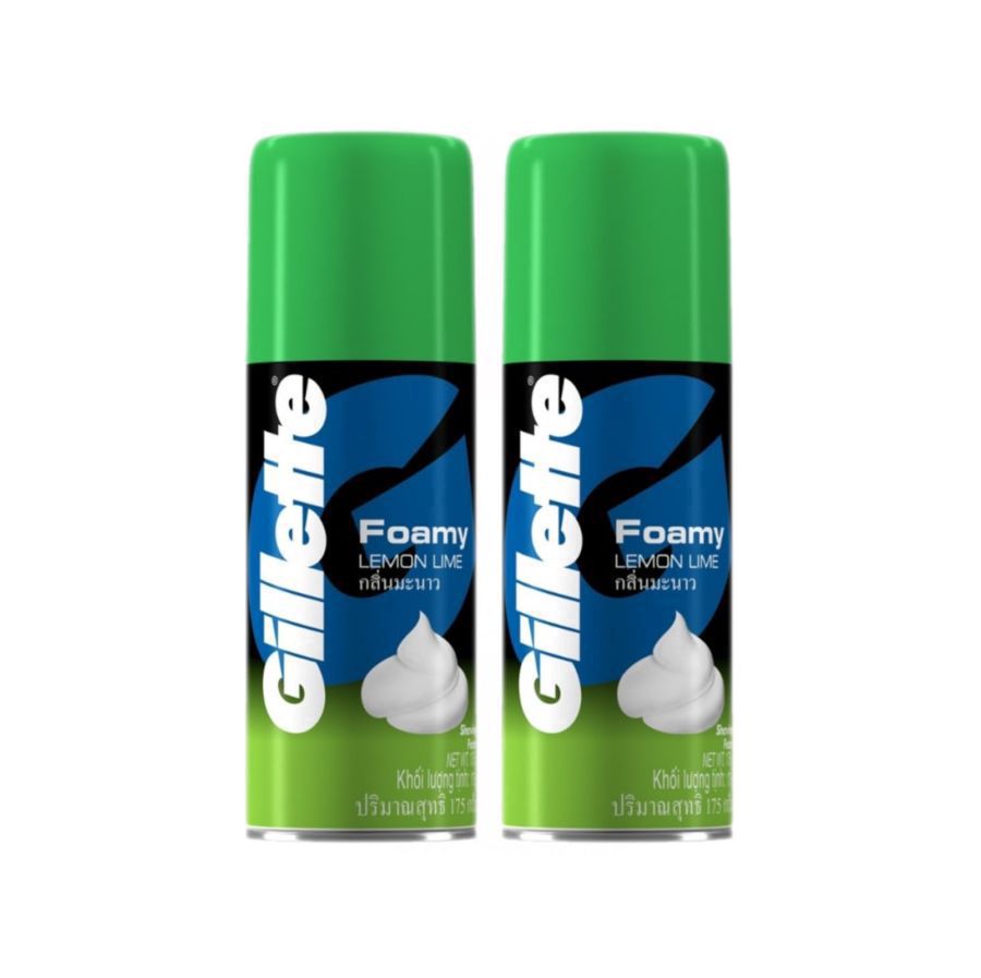 Gillette Lemon Lime Foamy Shave Cream 2bottles, 175gram
