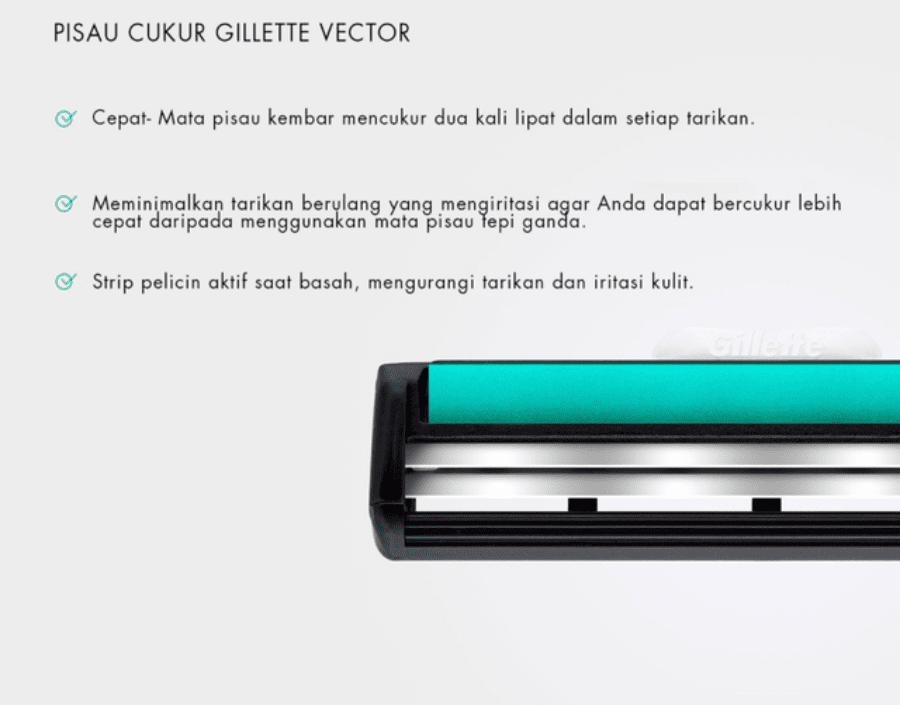 Gillette Vector Cartridge Pisau Cukur 2pcs
