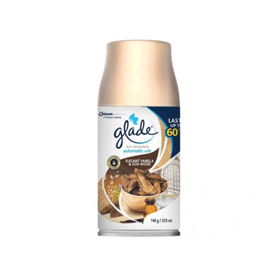Glade Automatic Elegant Vanilla & Oud Wood Pengharum Ruangan Refill 225ml