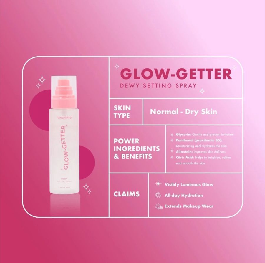 Luxcrime Glow Getter Dewy Setting Spray Wajah 50ml