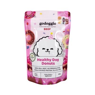 Godoggie Healthy Dog Donuts Beef Snack Anjing
