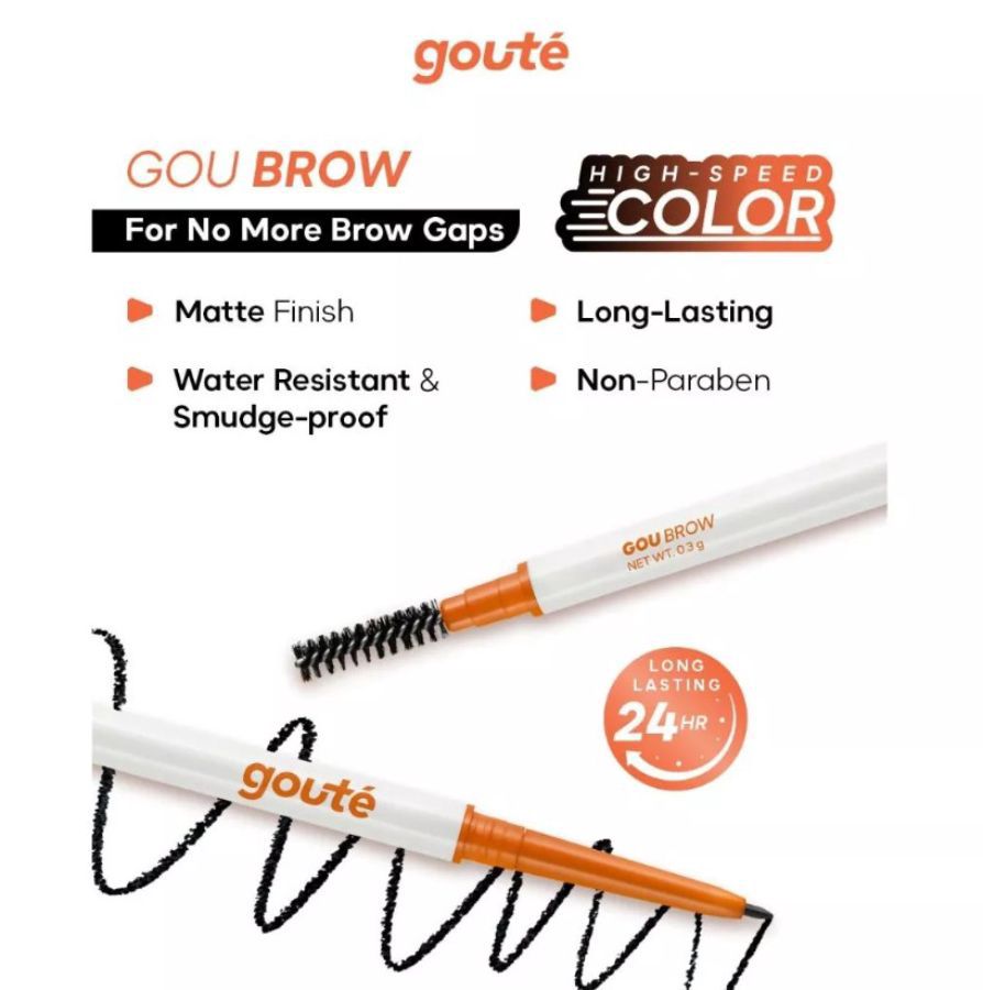 Goute Matte Eyebrow 02 Ebony Brown Pensil Alis 1pcs