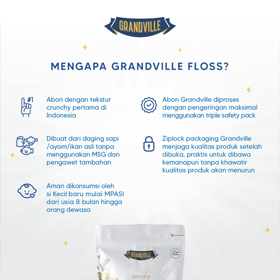 Grandville Crunchy Beef Floss Abon Sapi Original 90gram