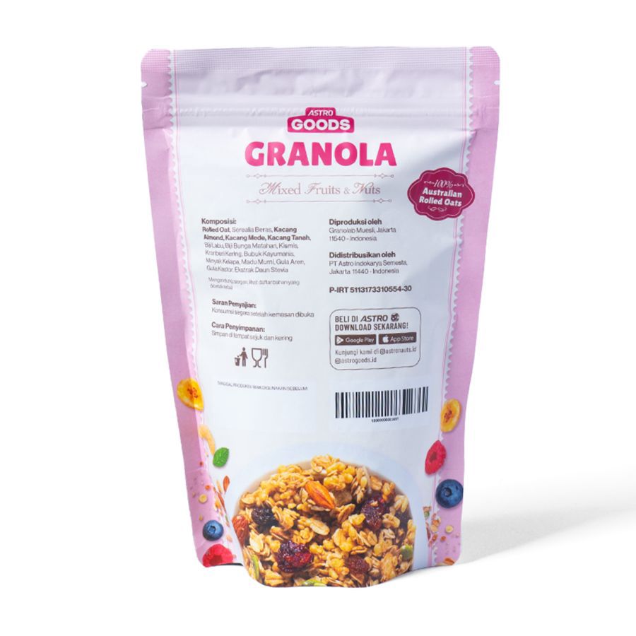 Granola Mix Fruits & Nuts Astro Goods 200gram