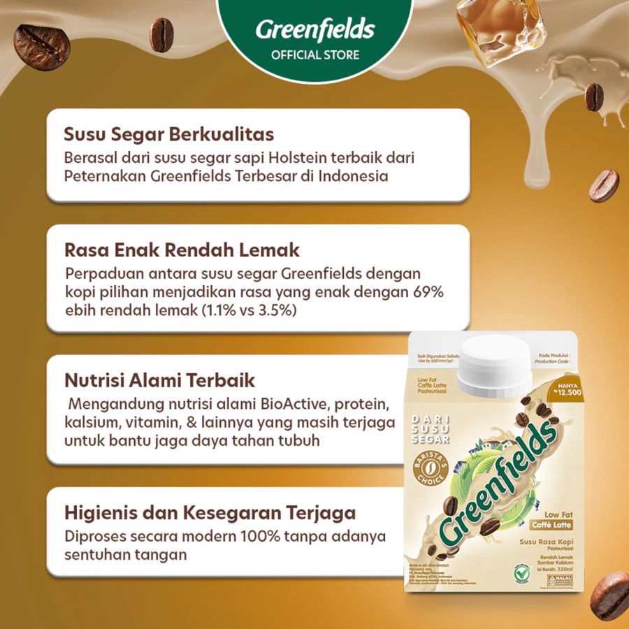 Greenfields Fresh Milk Cafe Latte Low Fat