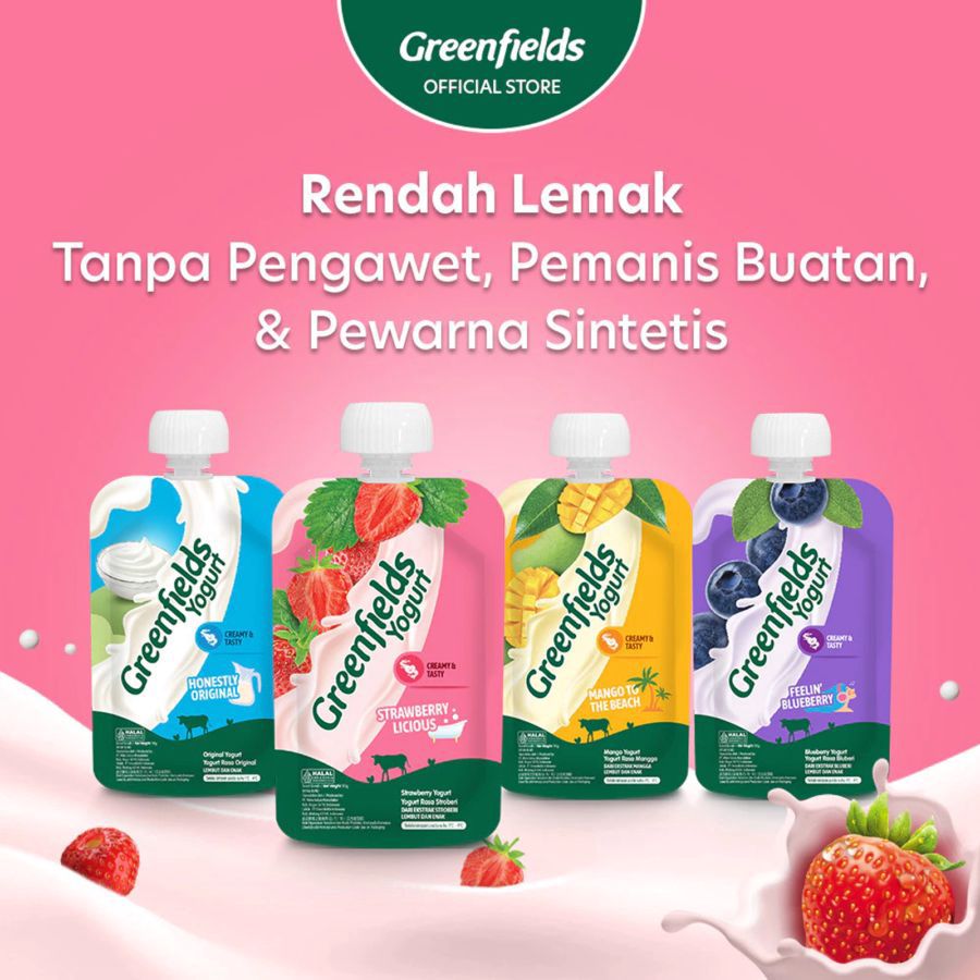 Greenfields Strawberry Yogurt Pouch 110gram
