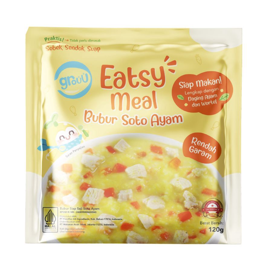 Grouu Eatsy Meal Bubur Soto Ayam MPASI 120gram