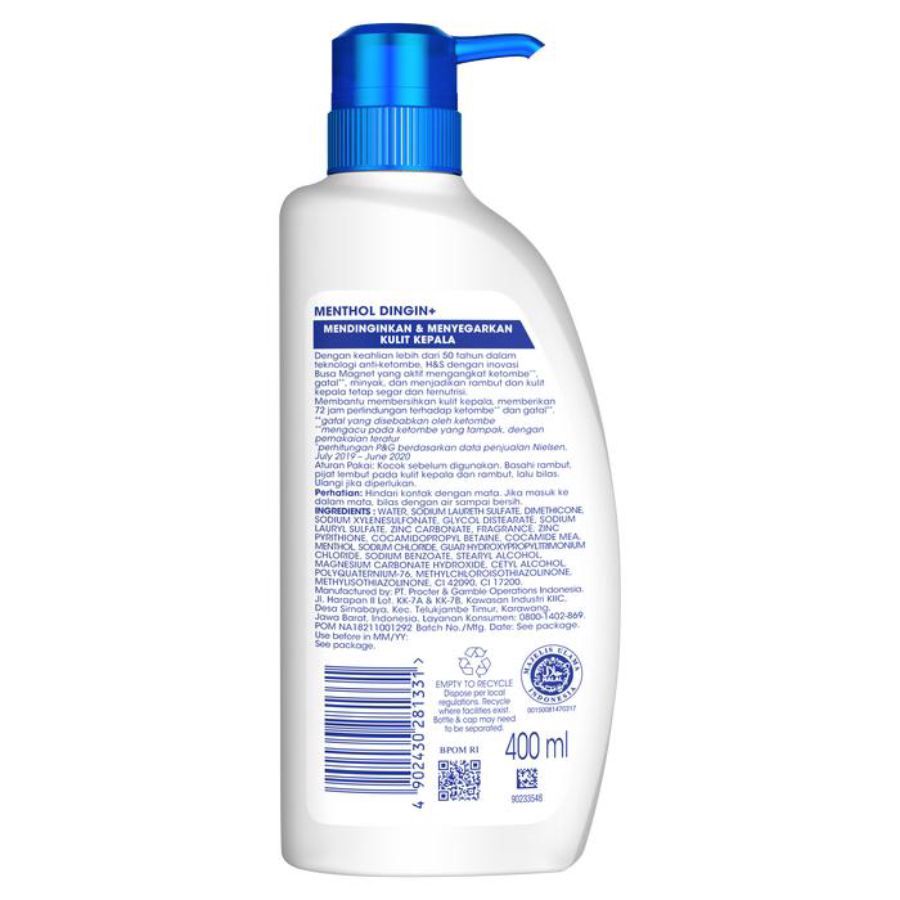 Head & Shoulders Menthol Dingin Anti Dandruff Shampoo 400 ml