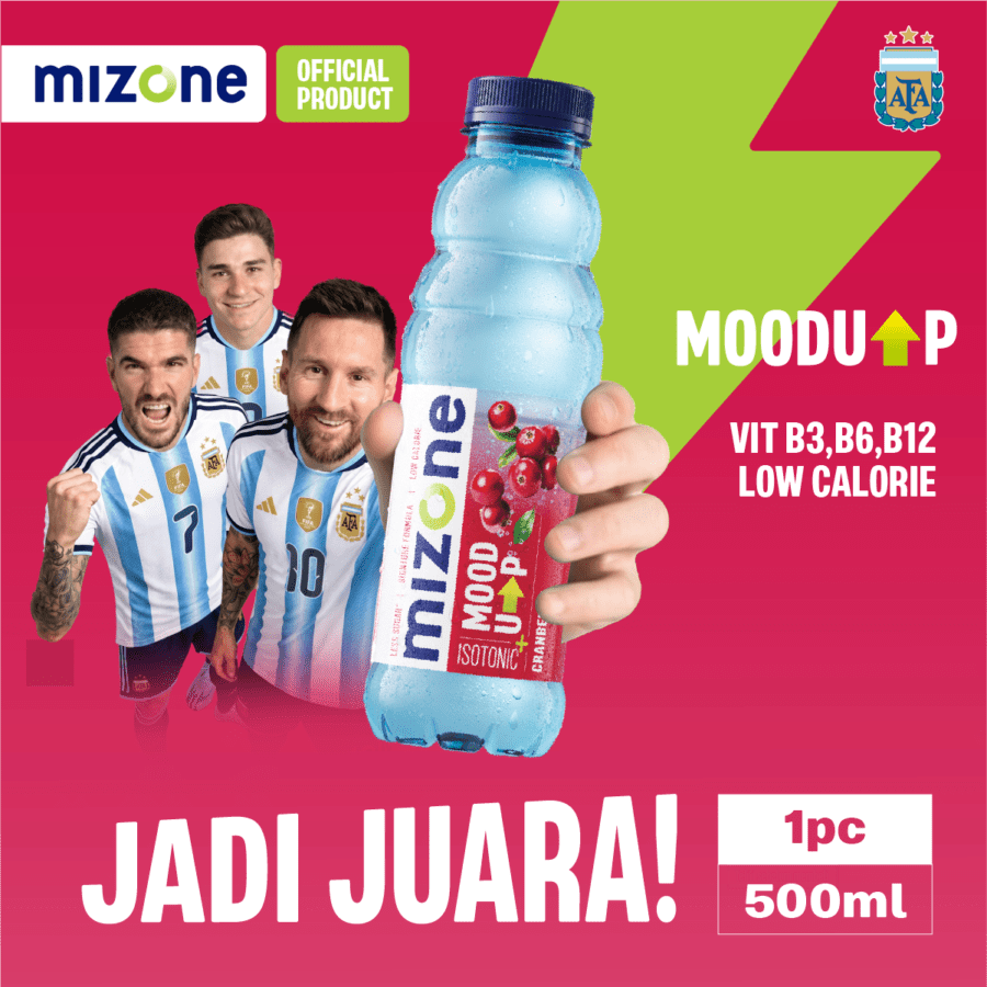 Mizone Mood Up Isotonic Cranberry & White Tea Botol 500ml