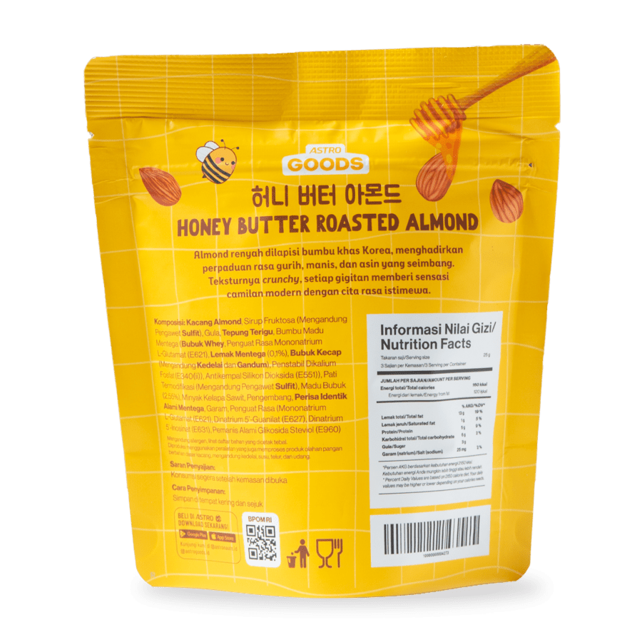 Korean Honey Butter Almond Astro Goods 80 gram 1pcs