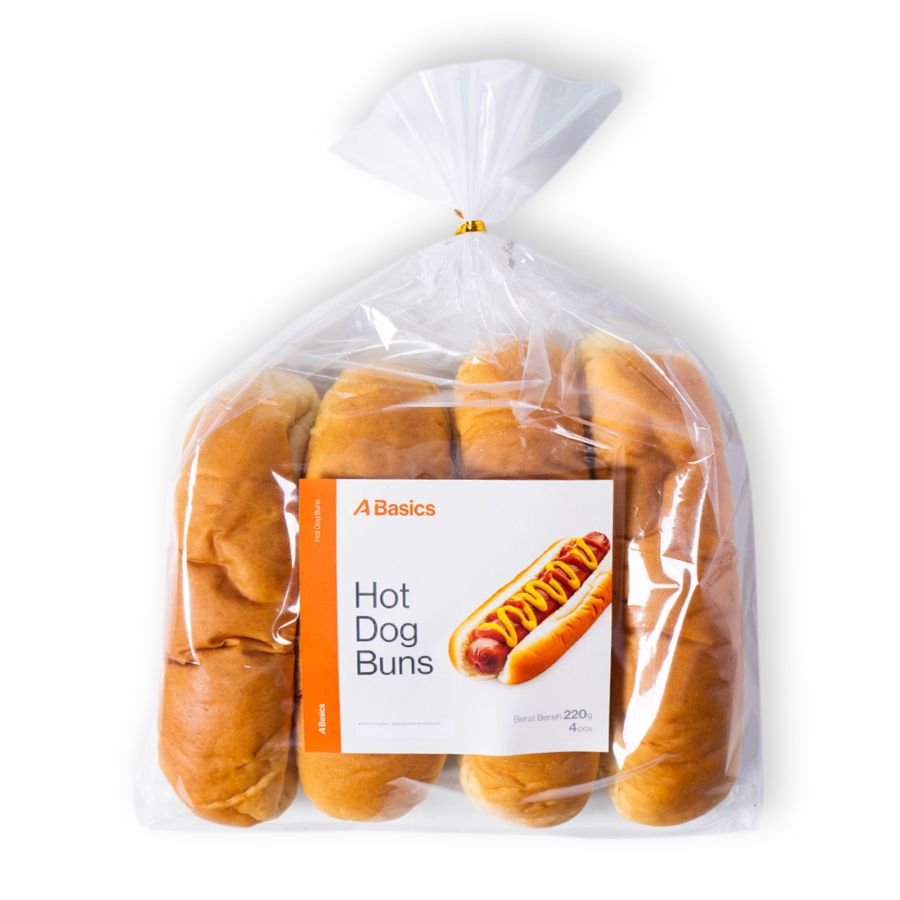 Hotdog Bun A Basics 4pcs 220gram