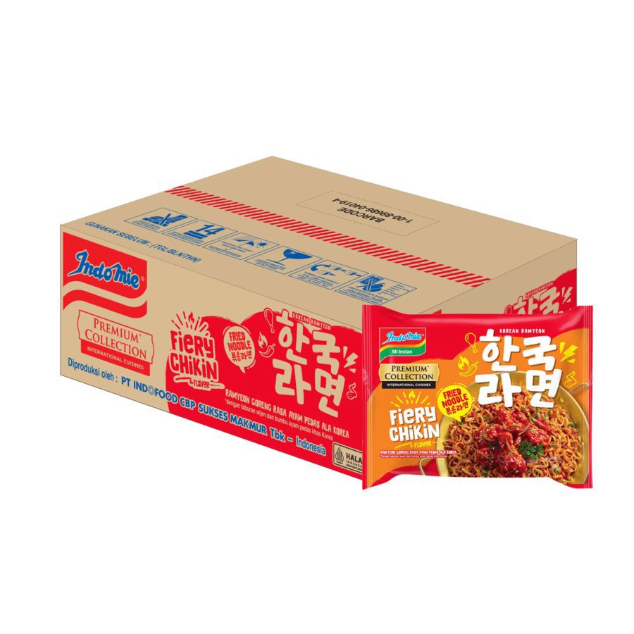 Indomie Premium Korean Fried Noodle Fiery Chikin Mie Instan Dus 20pcs