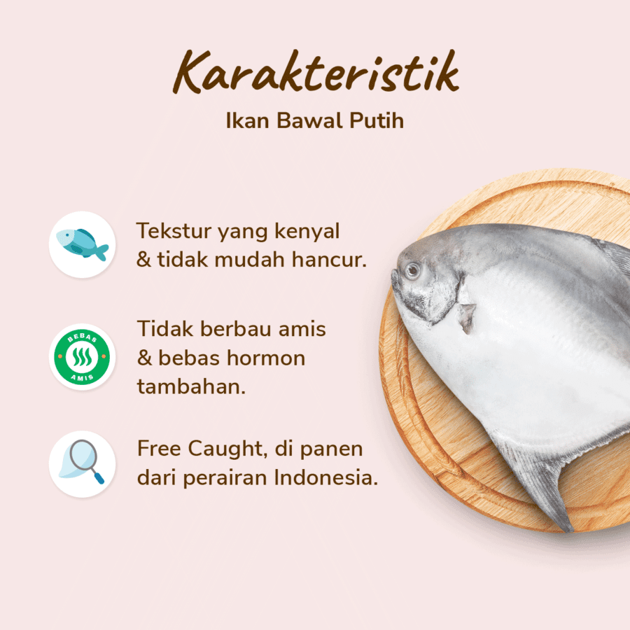 Ikan Bawal Putih Bersih Astro Farm 300-400gram