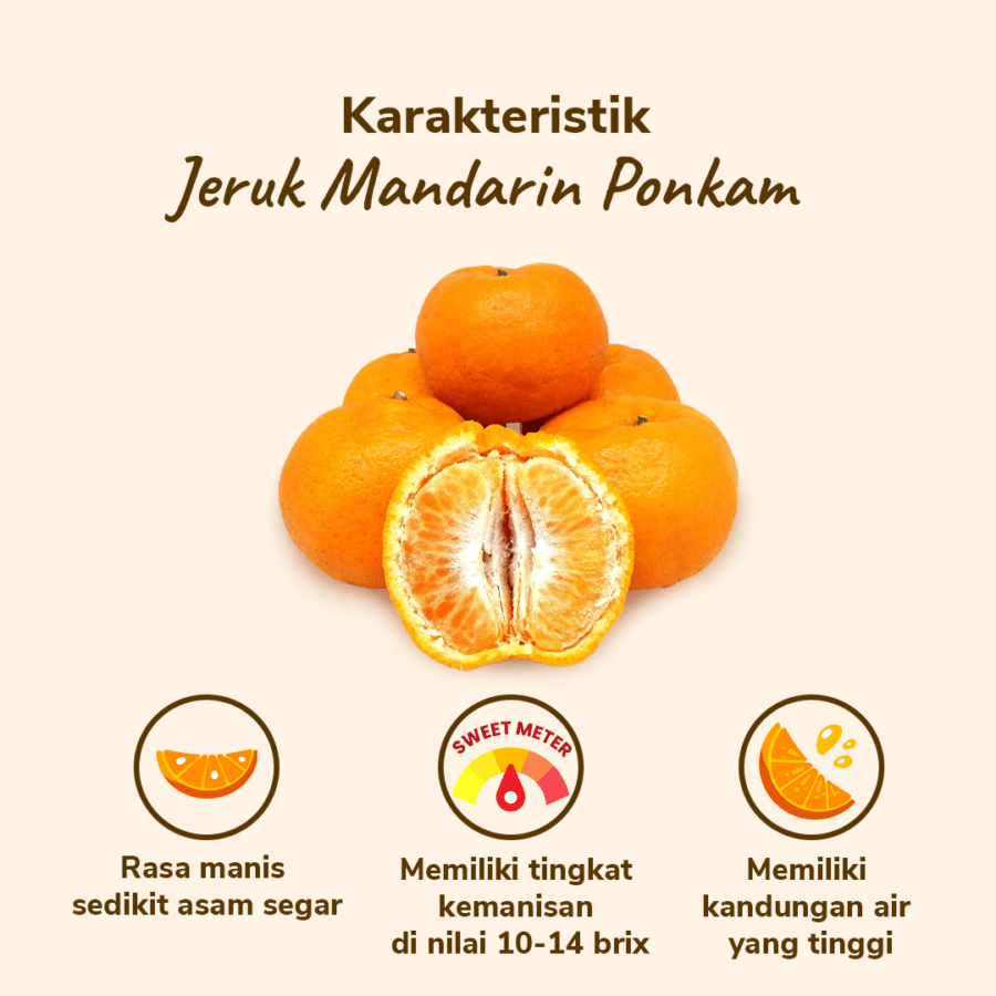 Jeruk Mandarin Ponkam Less Seed Astro Farm 750-800gram, 4-10pcs