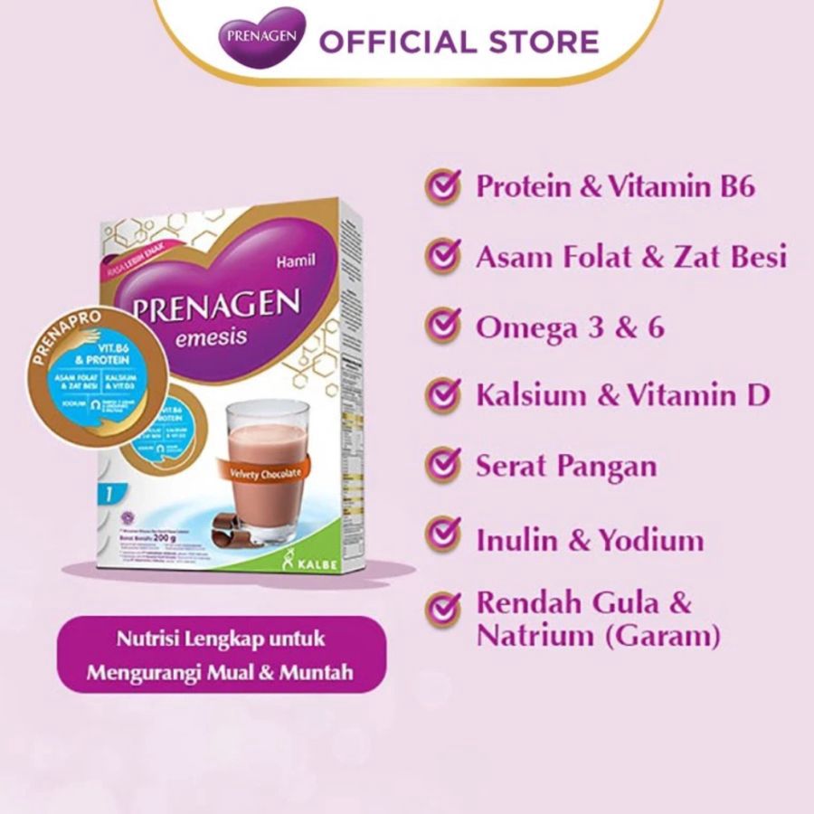 Prenagen Emesis Velvety Chocolate Susu Ibu Hamil 360gram