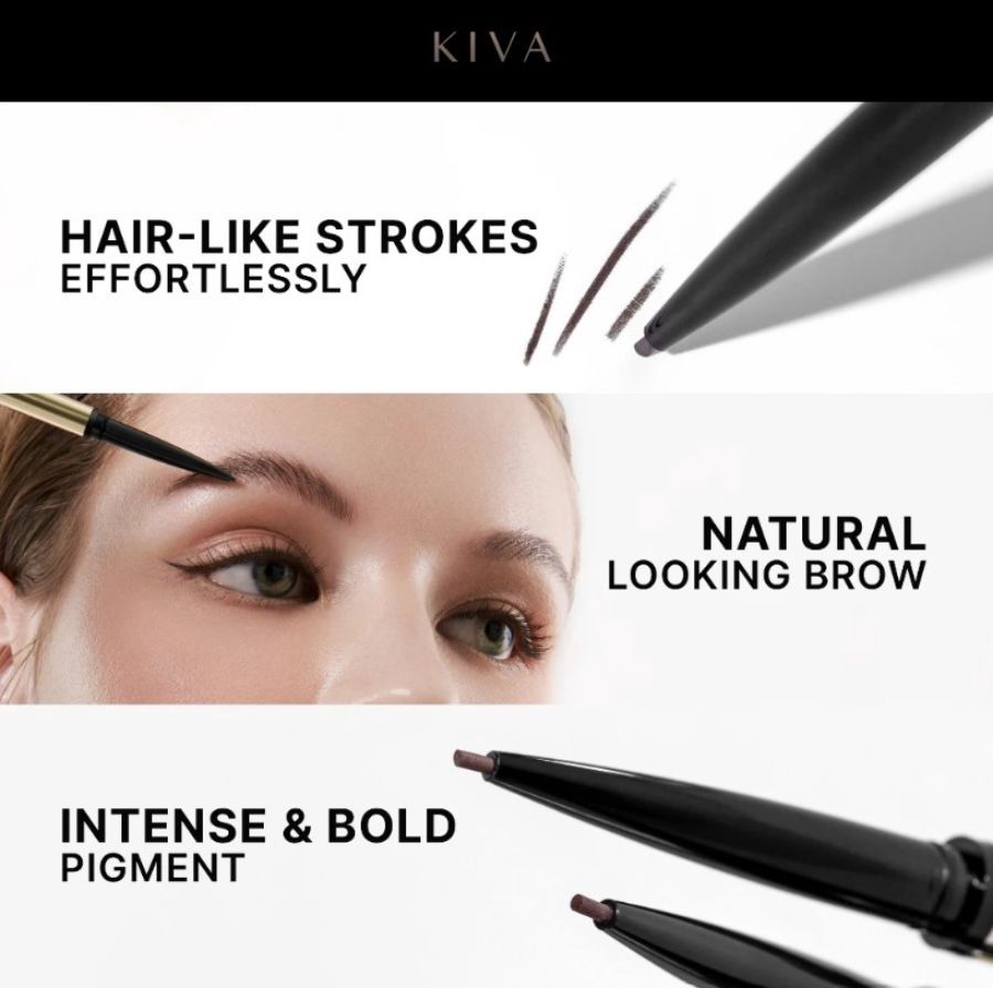 KIVA Ultrafine Dark Brown Brow Pencil 1pcs
