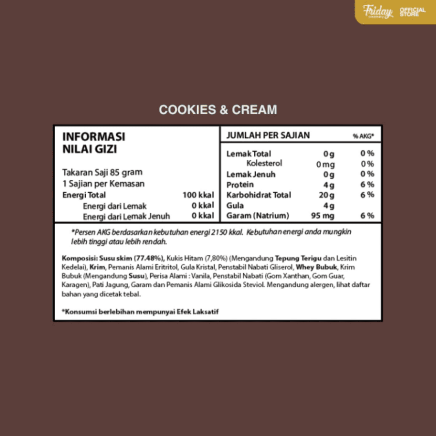 Friday Creamery Cookies & Cream MIni 120ml