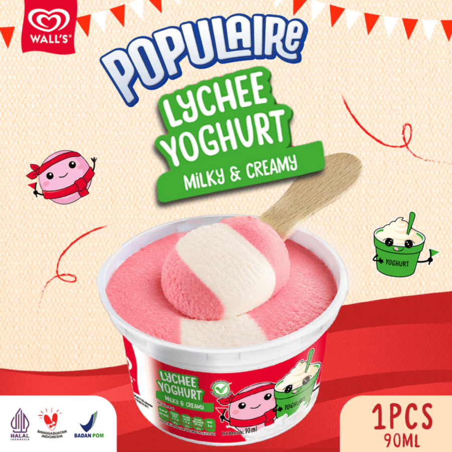 Wall's Populaire Lychee Yoghurt Ice Cream 90ml