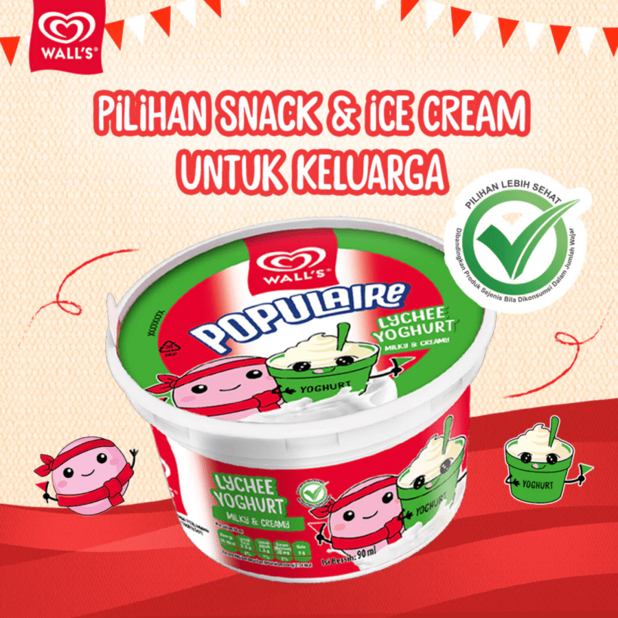 Wall's Populaire Lychee Yoghurt Ice Cream 90ml