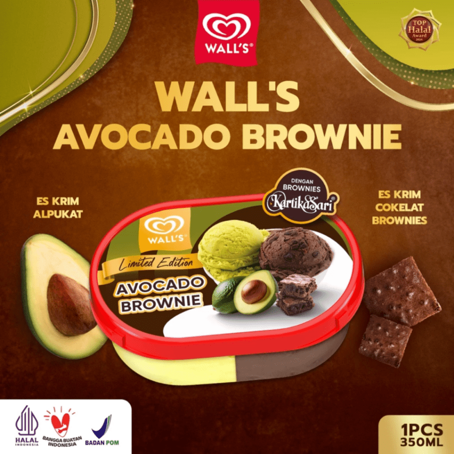 Walls Avocado Brownie Ice Cream Tubs 350ml