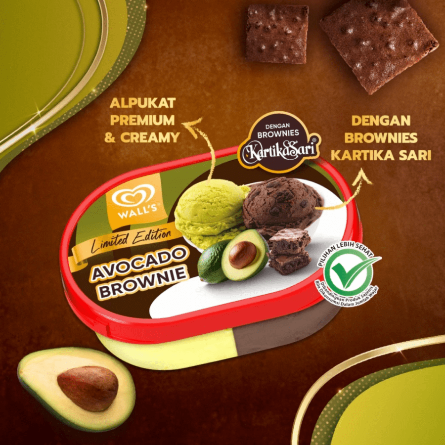 Walls Avocado Brownie Ice Cream Tubs 350ml