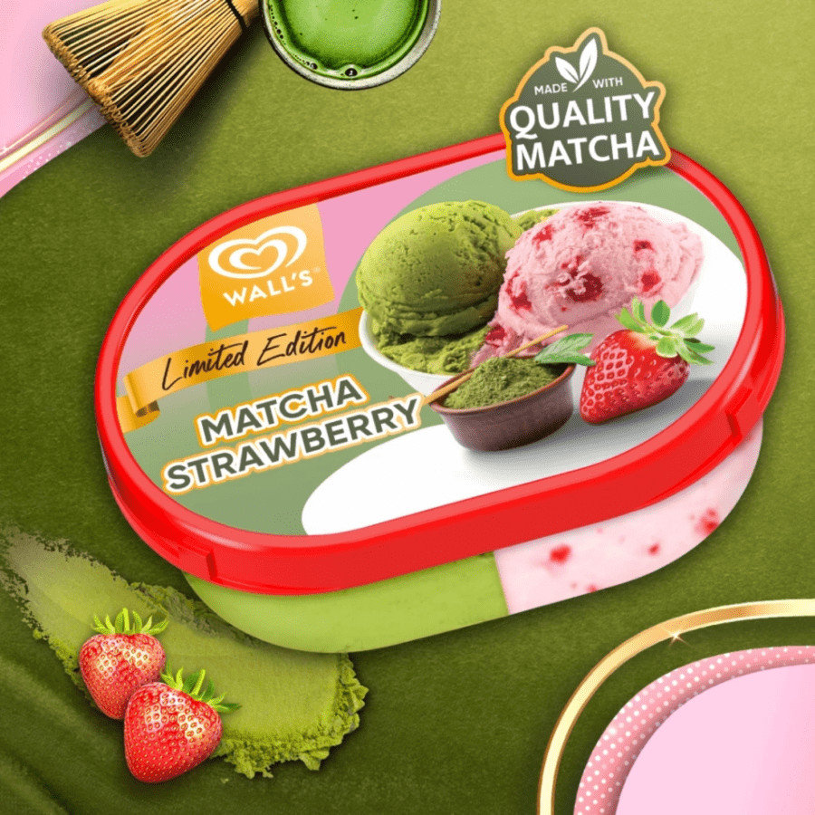 Walls Matcha Strawberry Ice Cream Tubs 350ml