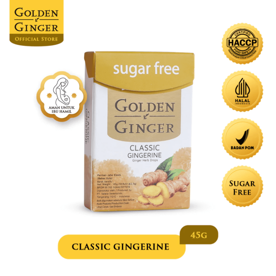 Golden Ginger Classic Gingerine Sugar Free Fliptop 45gram