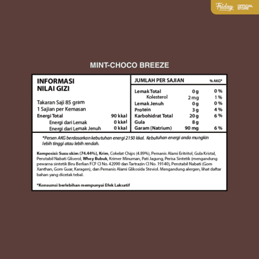 Friday Creamery Mint Choco Breeze Mini 120ml