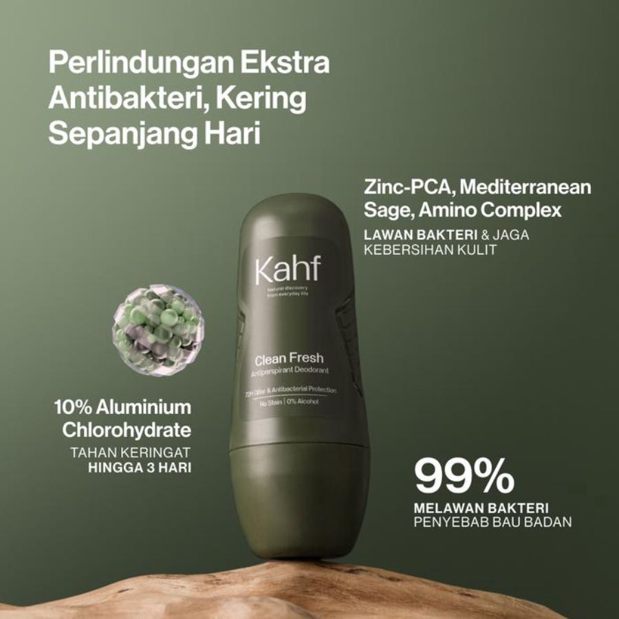 Kahf Clean Fresh Antisperspirant Deodorant Roll On 45ml