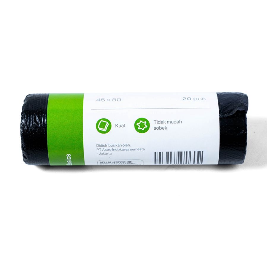 Kantong Sampah Roll Hitam Size S 45x50 cm A Basics 20pcs