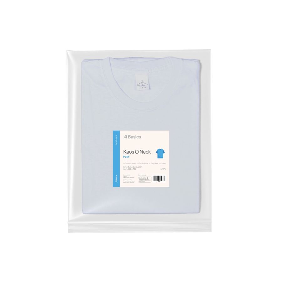 Kaos O Neck Putih Size L A Basics 1pcs