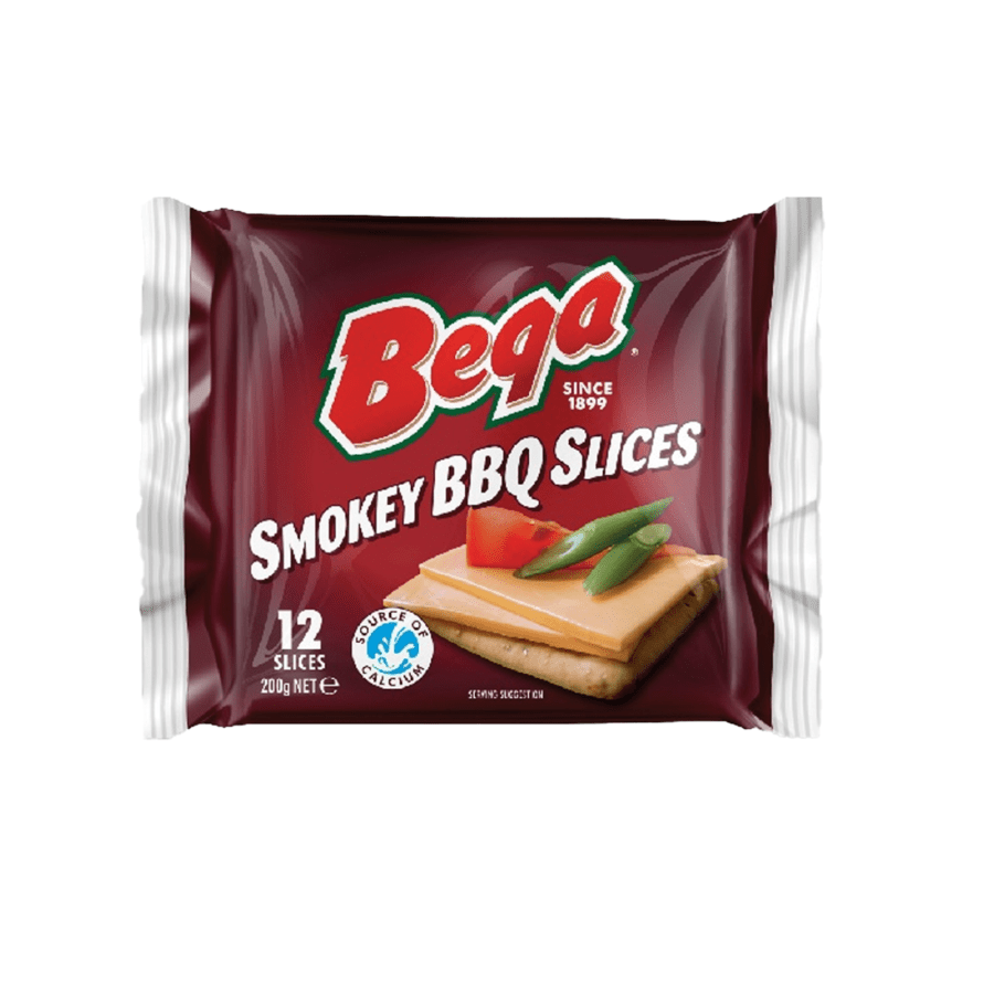 Bega Smokey BBQ Cheese Slice 12's 200gram